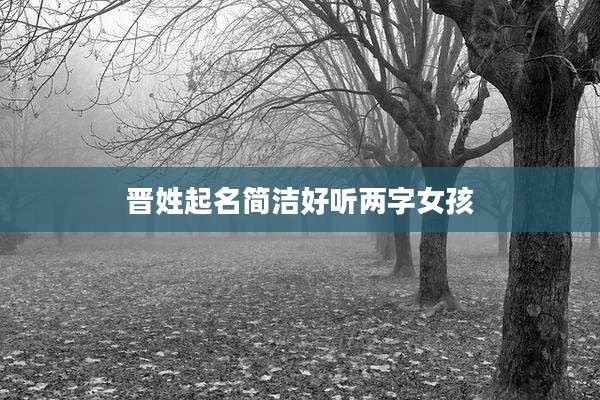 晋姓起名简洁好听两字女孩