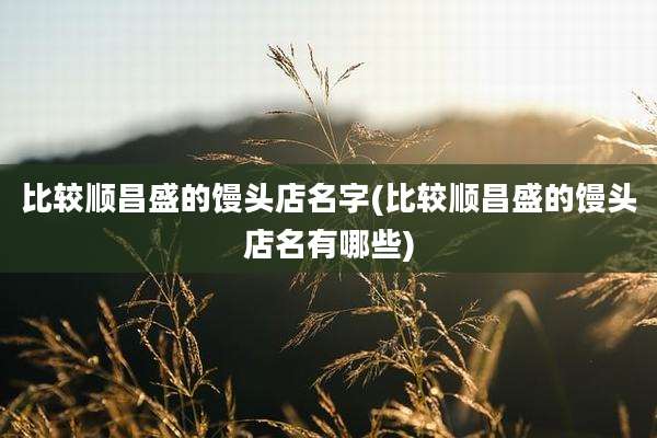 比较顺昌盛的馒头店名字(比较顺昌盛的馒头店名有哪些)