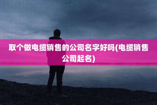 取个做电缆销售的公司名字好吗(电缆销售公司起名)