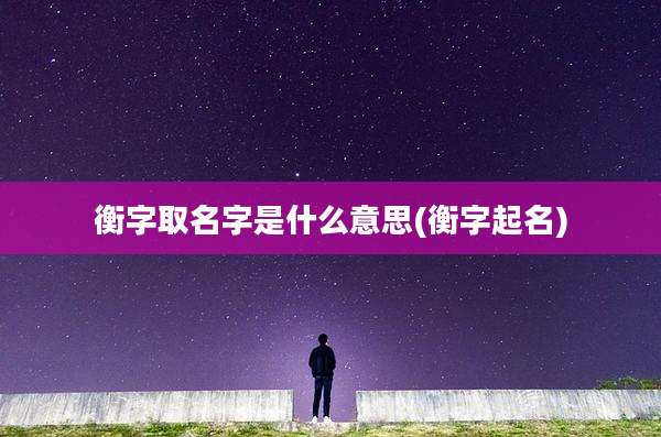 衡字取名字是什么意思(衡字起名)