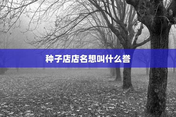 种子店店名想叫什么誉