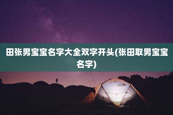 田张男宝宝名字大全双字开头(张田取男宝宝名字)