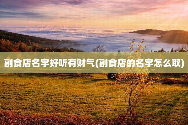 副食店名字好听有财气(副食店的名字怎么取)