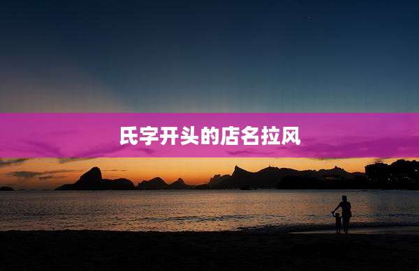 氏字开头的店名拉风