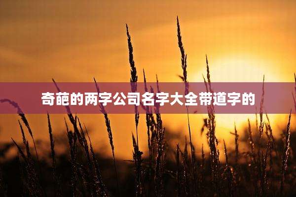 奇葩的两字公司名字大全带道字的