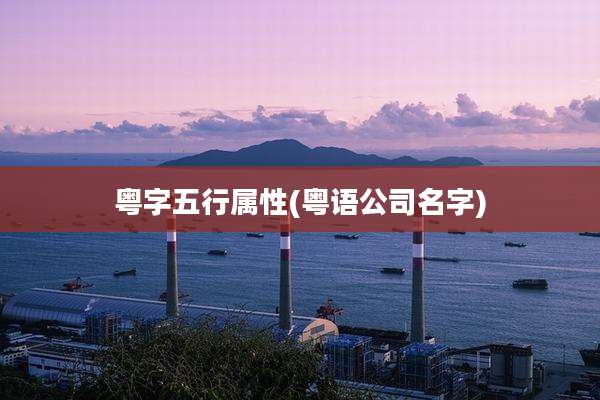 粤字五行属性(粤语公司名字)