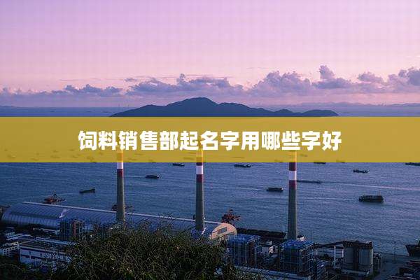 饲料销售部起名字用哪些字好