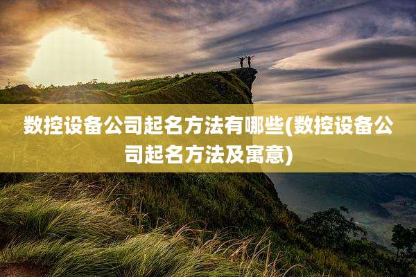 数控设备公司起名方法有哪些(数控设备公司起名方法及寓意)