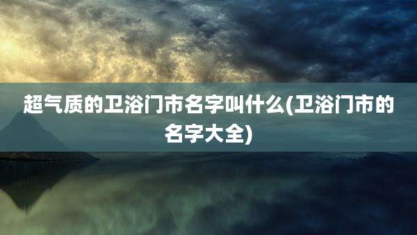 超气质的卫浴门市名字叫什么(卫浴门市的名字大全)