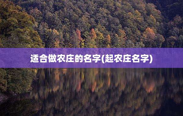 适合做农庄的名字(起农庄名字)