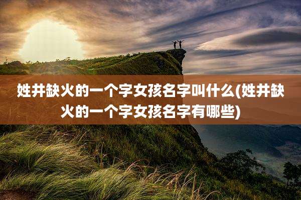 姓井缺火的一个字女孩名字叫什么(姓井缺火的一个字女孩名字有哪些)