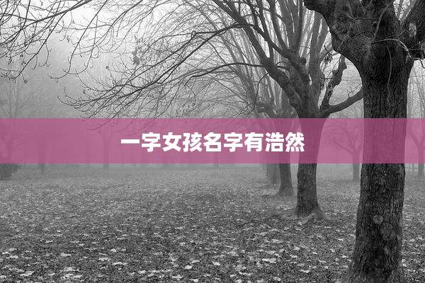 一字女孩名字有浩然