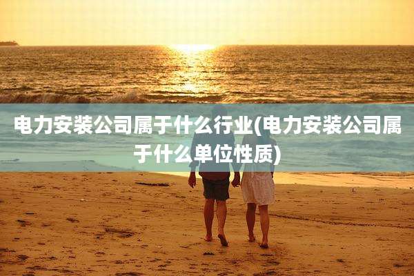 电力安装公司属于什么行业(电力安装公司属于什么单位性质)