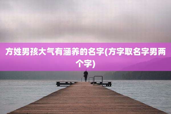 方姓男孩大气有涵养的名字(方字取名字男两个字)