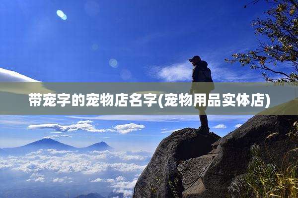 带宠字的宠物店名字(宠物用品实体店)