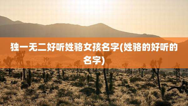 独一无二好听姓骆女孩名字(姓骆的好听的名字)