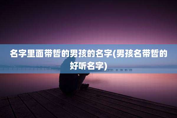 名字里面带哲的男孩的名字(男孩名带哲的好听名字)