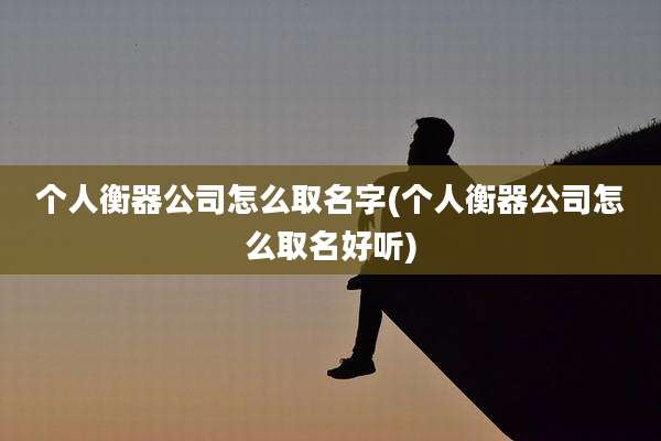 个人衡器公司怎么取名字(个人衡器公司怎么取名好听)