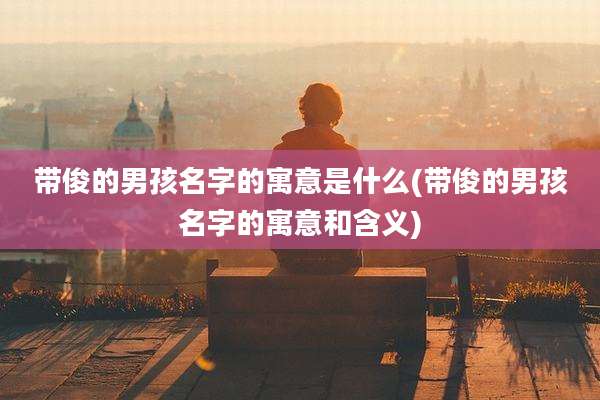 带俊的男孩名字的寓意是什么(带俊的男孩名字的寓意和含义)