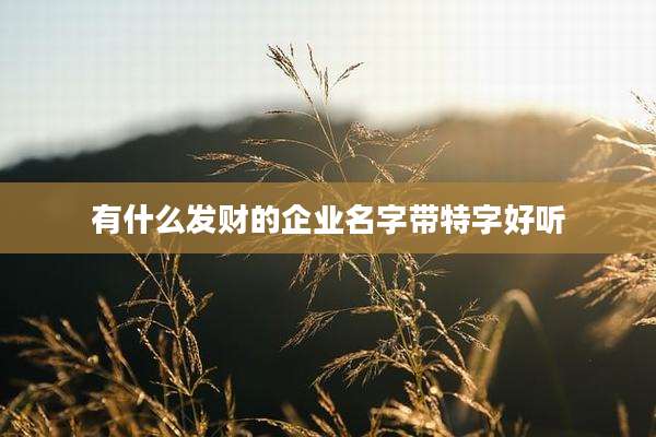 有什么发财的企业名字带特字好听
