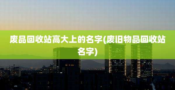 废品回收站高大上的名字(废旧物品回收站名字)