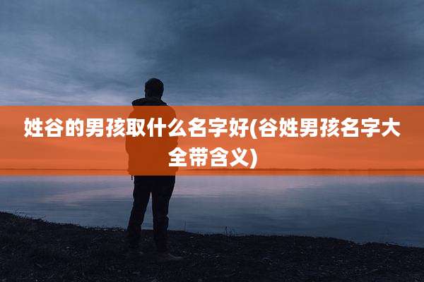 姓谷的男孩取什么名字好(谷姓男孩名字大全带含义)