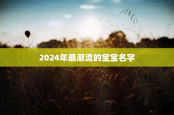 2024年最潮流的宝宝名字