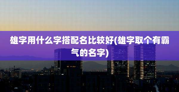 雄字用什么字搭配名比较好(雄字取个有霸气的名字)