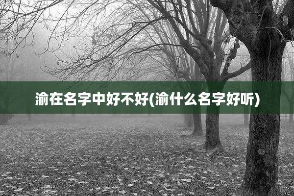 渝在名字中好不好(渝什么名字好听)