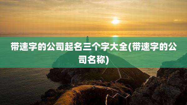 带速字的公司起名三个字大全(带速字的公司名称)
