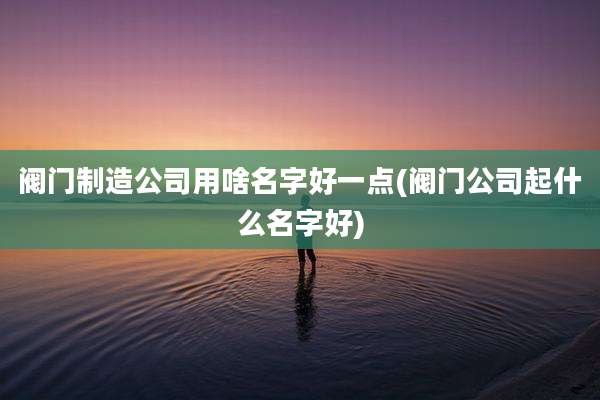 阀门制造公司用啥名字好一点(阀门公司起什么名字好)