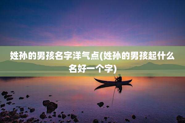 姓孙的男孩名字洋气点(姓孙的男孩起什么名好一个字)