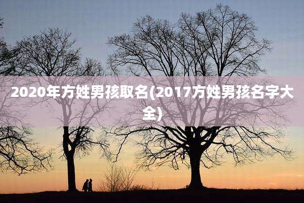 2020年方姓男孩取名(2017方姓男孩名字大全)