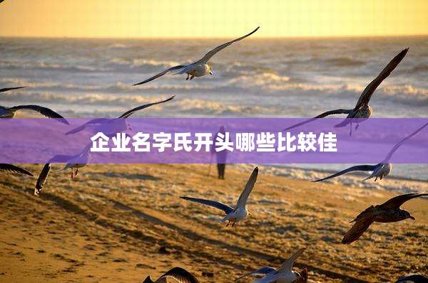 企业名字氏开头哪些比较佳