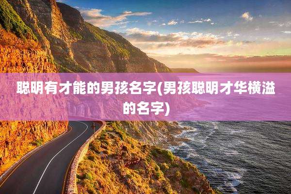 聪明有才能的男孩名字(男孩聪明才华横溢的名字)