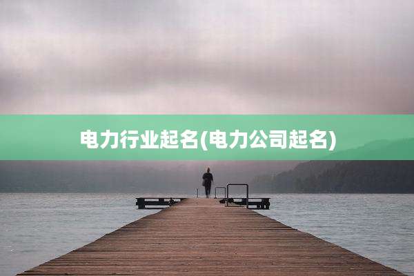 电力行业起名(电力公司起名)