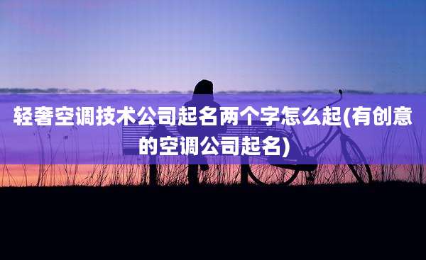 轻奢空调技术公司起名两个字怎么起(有创意的空调公司起名)