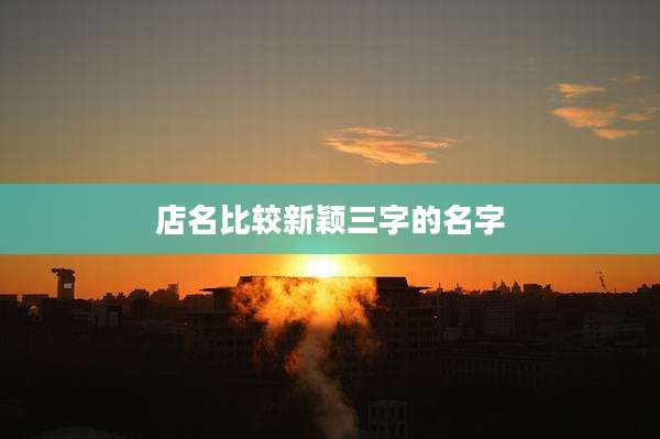 店名比较新颖三字的名字