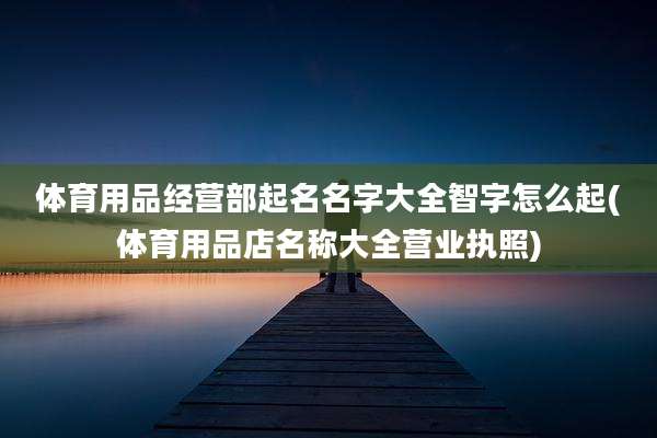体育用品经营部起名名字大全智字怎么起(体育用品店名称大全营业执照)