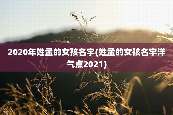 2020年姓孟的女孩名字(姓孟的女孩名字洋气点2021)