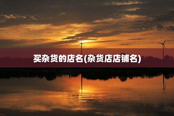 买杂货的店名(杂货店店铺名)