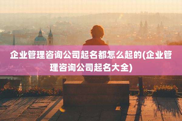 企业管理咨询公司起名都怎么起的(企业管理咨询公司起名大全)