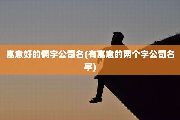 寓意好的俩字公司名(有寓意的两个字公司名字)