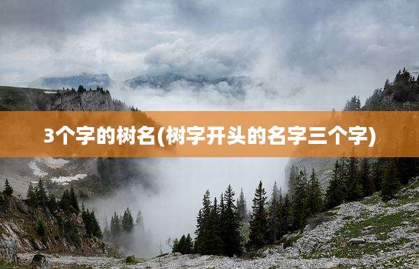 3个字的树名(树字开头的名字三个字)