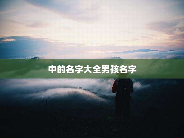 中的名字大全男孩名字