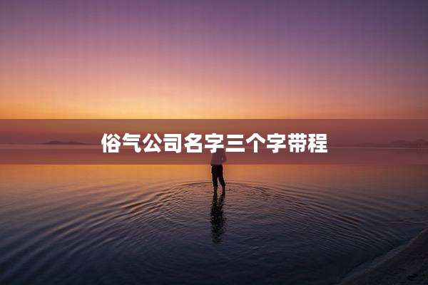 俗气公司名字三个字带程