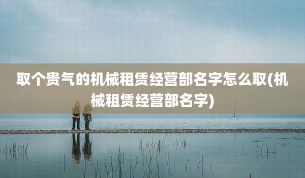 取个贵气的机械租赁经营部名字怎么取(机械租赁经营部名字)