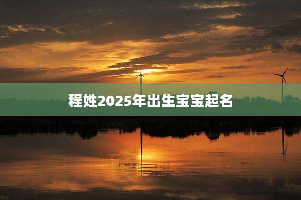 程姓2025年出生宝宝起名