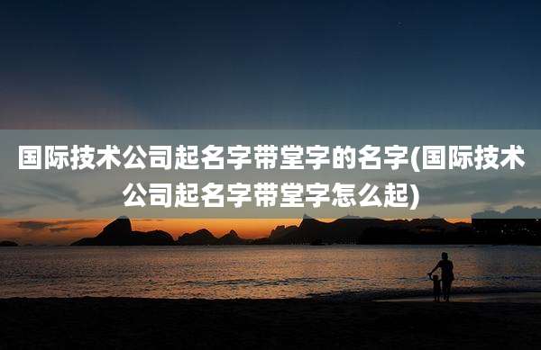 国际技术公司起名字带堂字的名字(国际技术公司起名字带堂字怎么起)