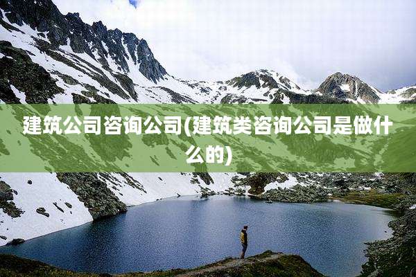 建筑公司咨询公司(建筑类咨询公司是做什么的)